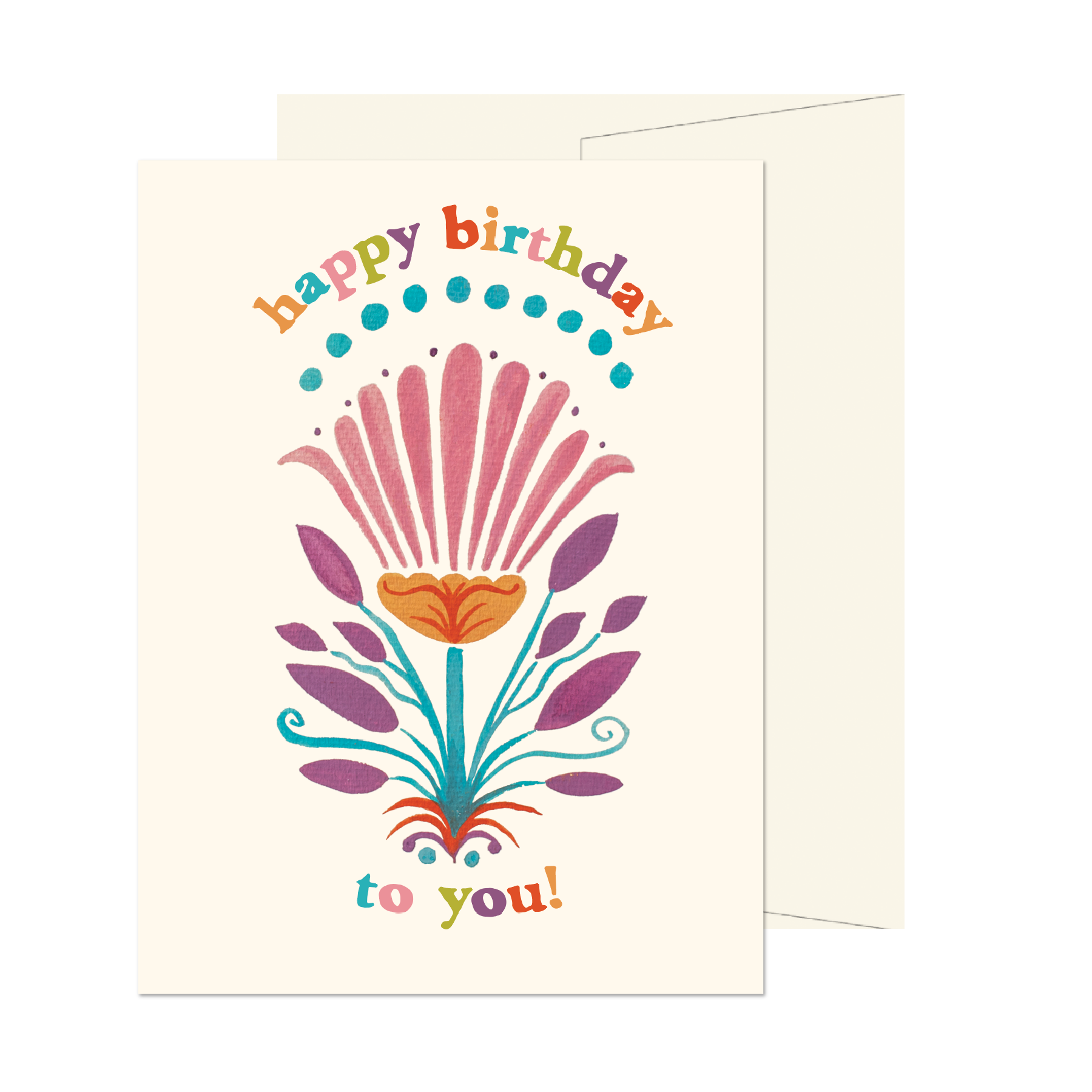 Tropical Multicolor Flower Birthday Card