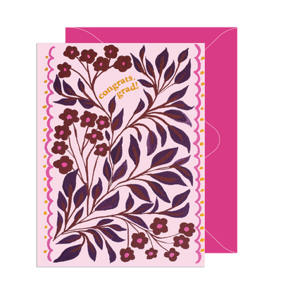 Congrats, Grad Pink Floral Card