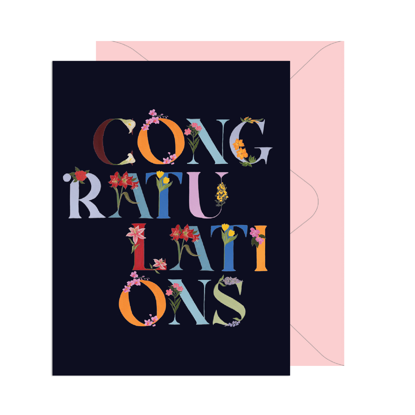Congratulations Floral Letters Card