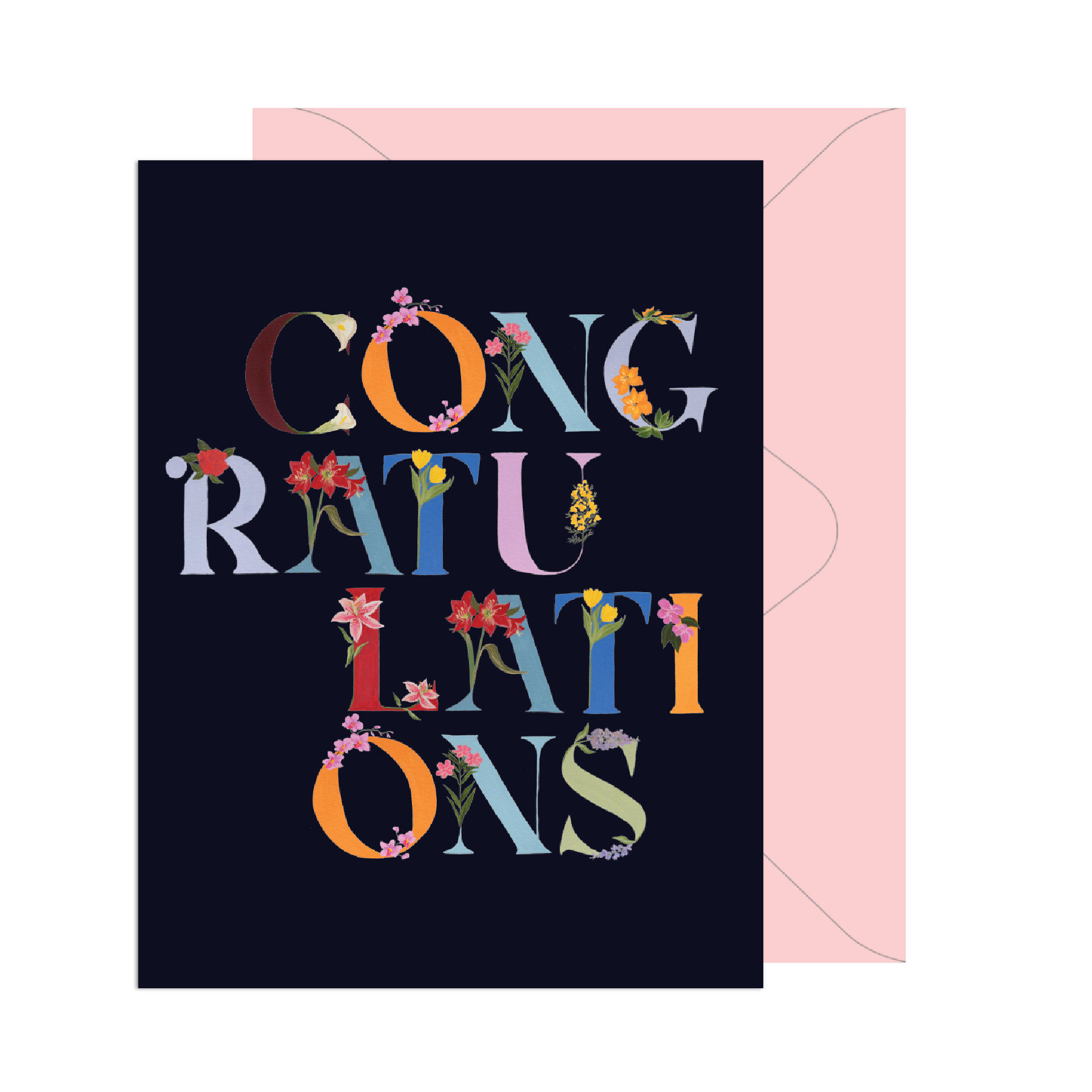 Congratulations Floral Letters Card