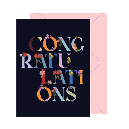 Congratulations Floral Letters Card