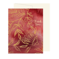 Red Fall Linear Floral Thank You Card