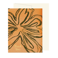 Green Fall Linear Floral Thank You Card