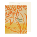 Orange Fall Linear Floral Thank You Card