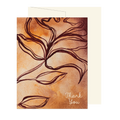 Burgundy Fall Linear Floral Thank You Card