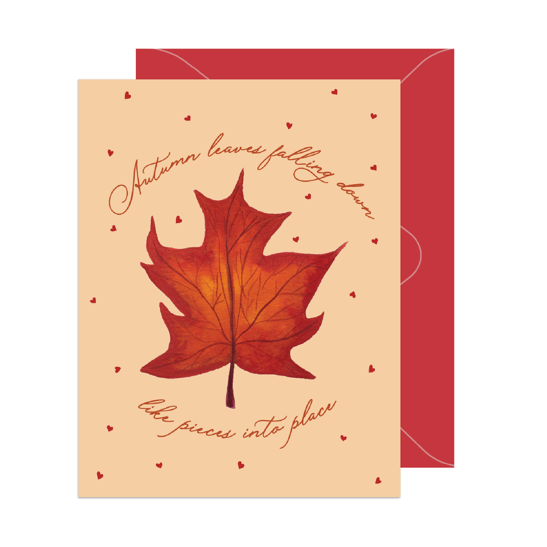 Autumn Leaves Falling Love Card