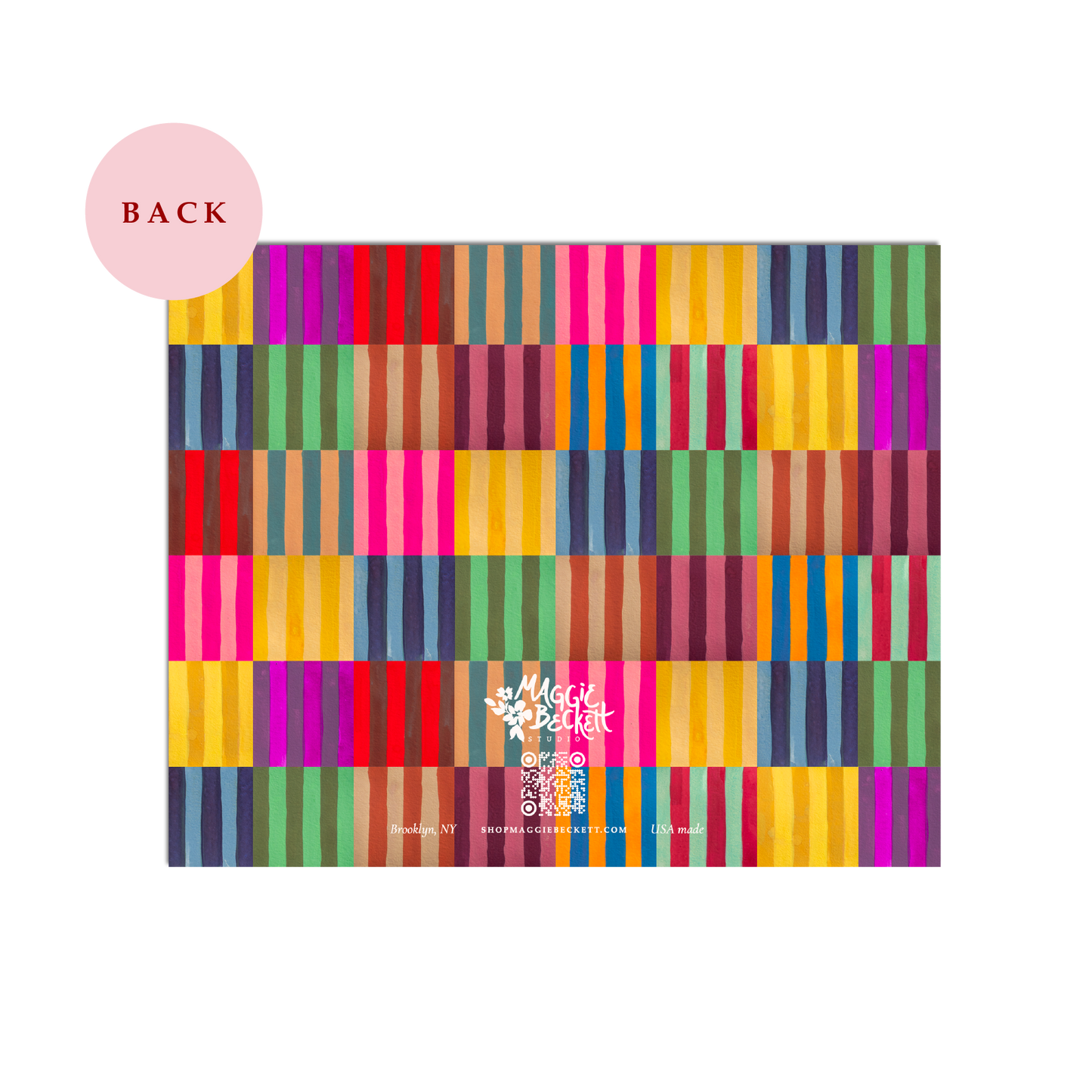 Boxed Set of 10 Multicolor Stripe Thank You Cards