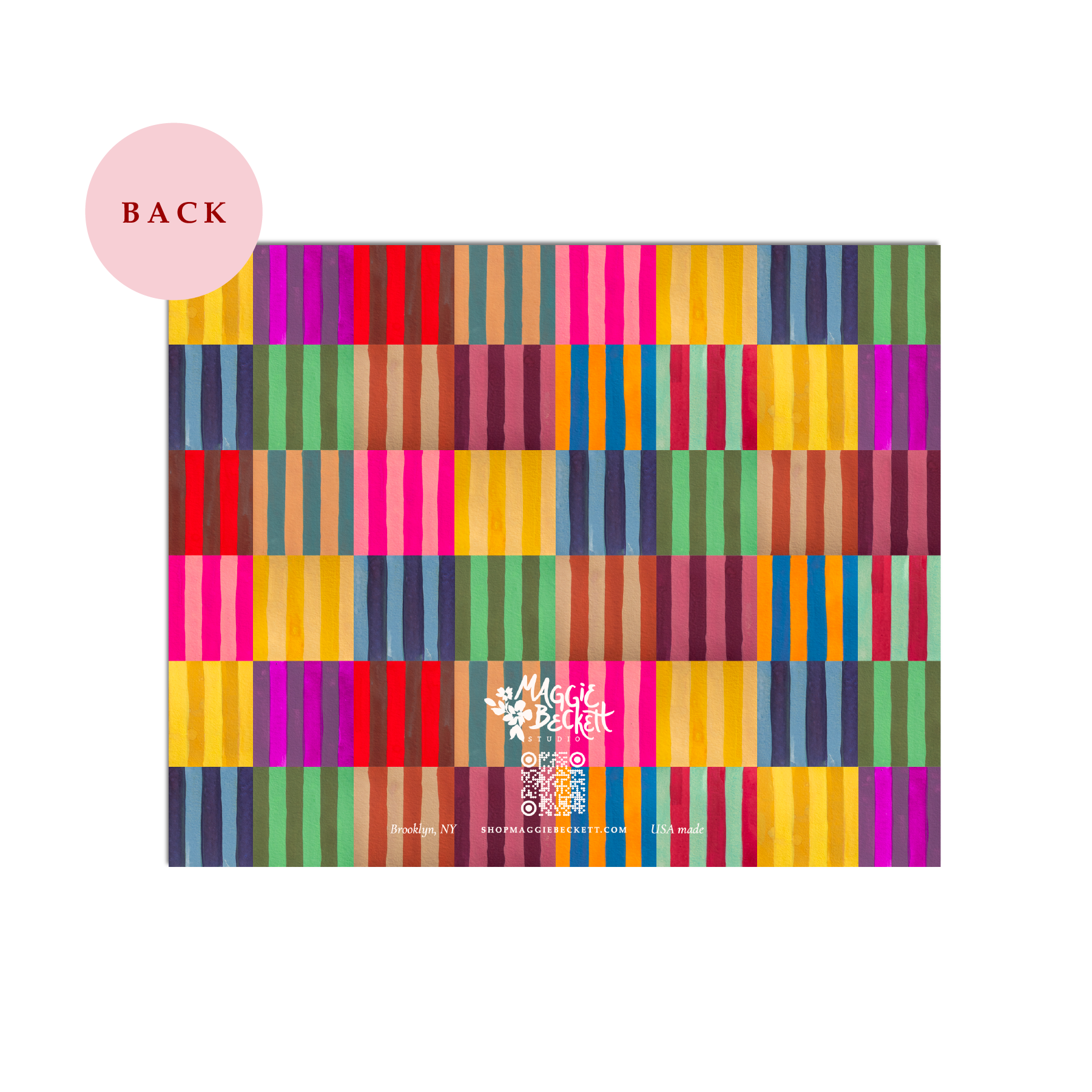 Boxed Set of 10 Multicolor Stripe Thank You Cards