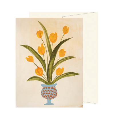 Yellow Tulip Vase Card
