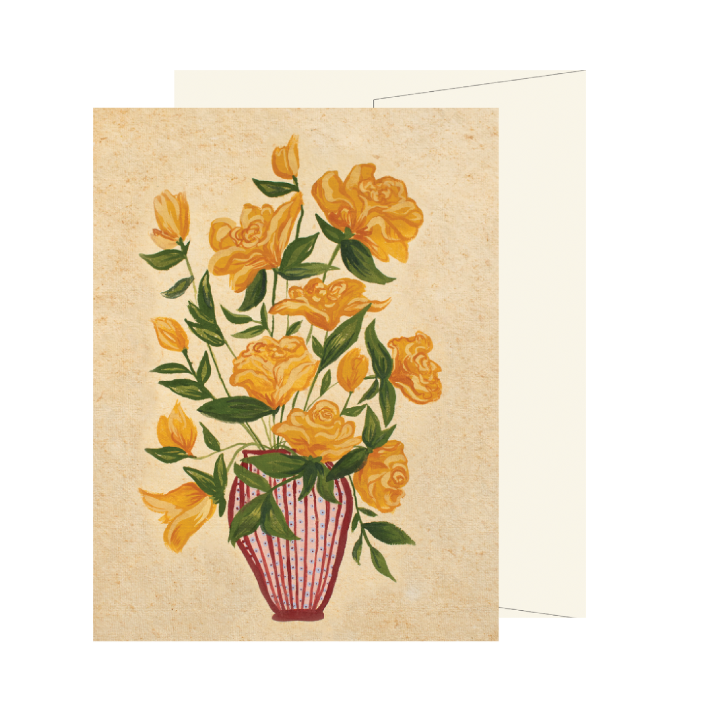 Yellow Rose Vase Card