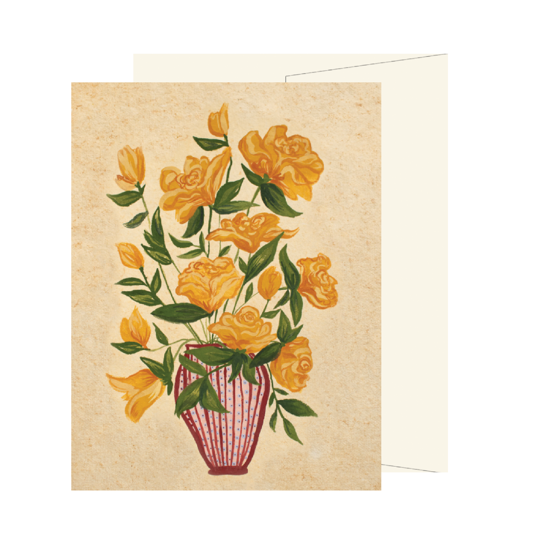 Yellow Rose Vase Card