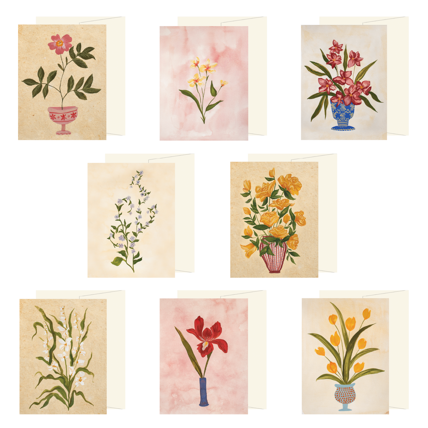 Boxed Set of 8 Mixed Floral Cards