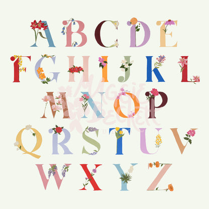 Floral Initials Boxed Note Cards