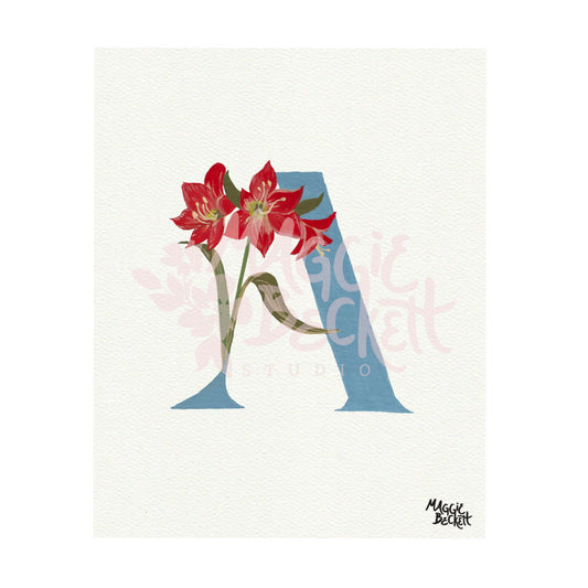 Floral Letter "A" Art Print