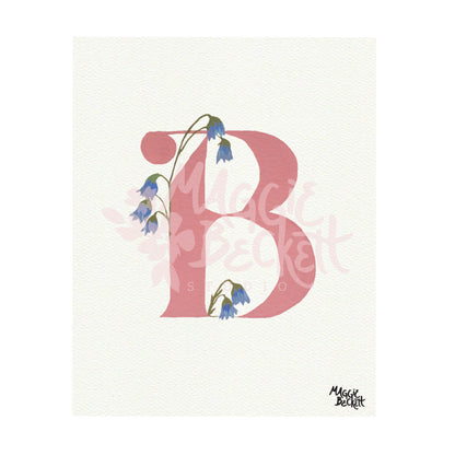 Floral Letter "B" Art Print