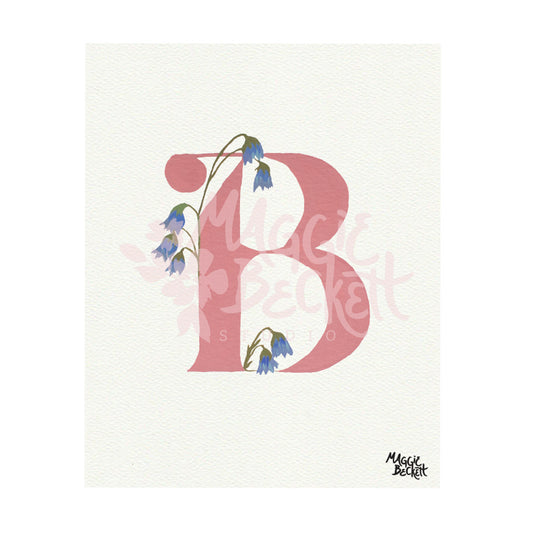 Floral Letter "B" Art Print