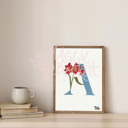 Floral Letter "A" Art Print