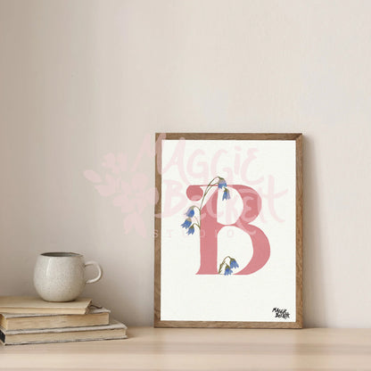 Floral Letter "B" Art Print