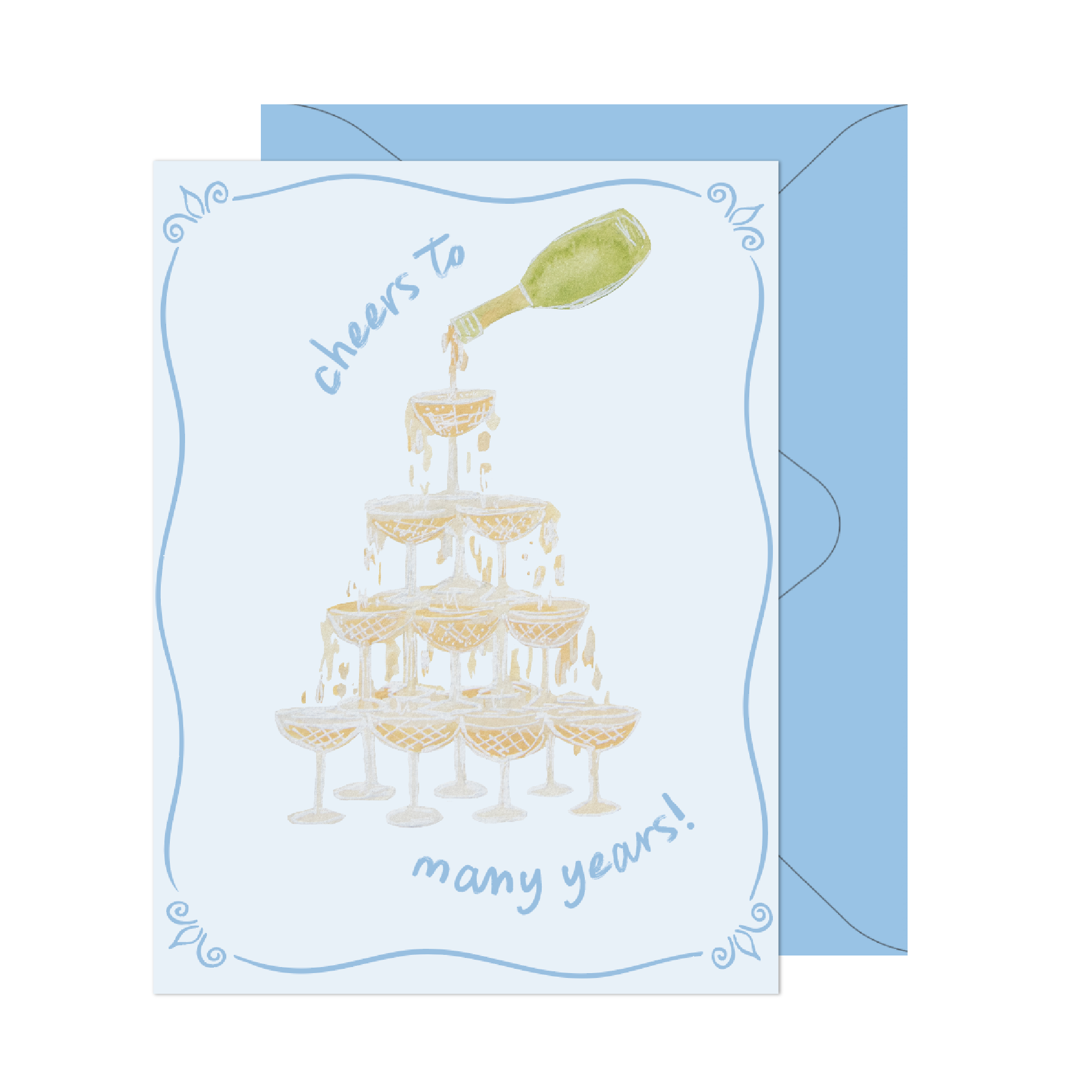 Cheers to Many Years Wedding Card