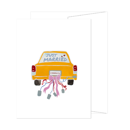Just Married Taxi Card