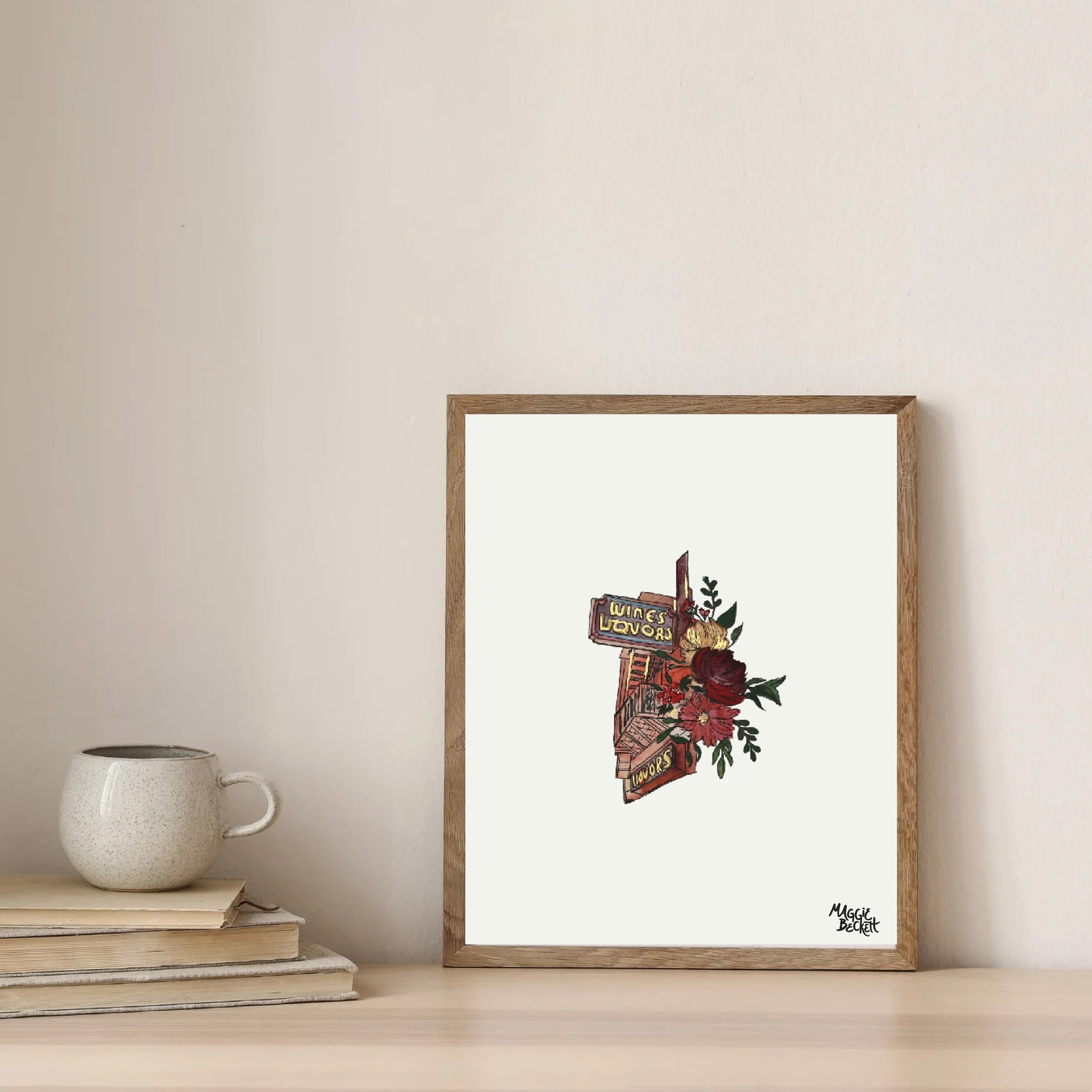 NYC Wines + Liquors Sign Art Print