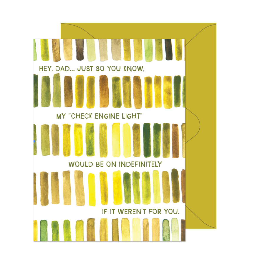 Check Engine Light Father's Day Card