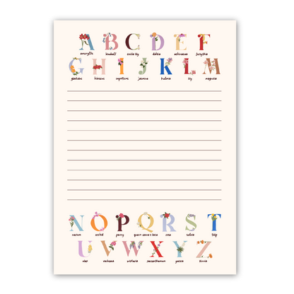 Floral Alphabet Notepad