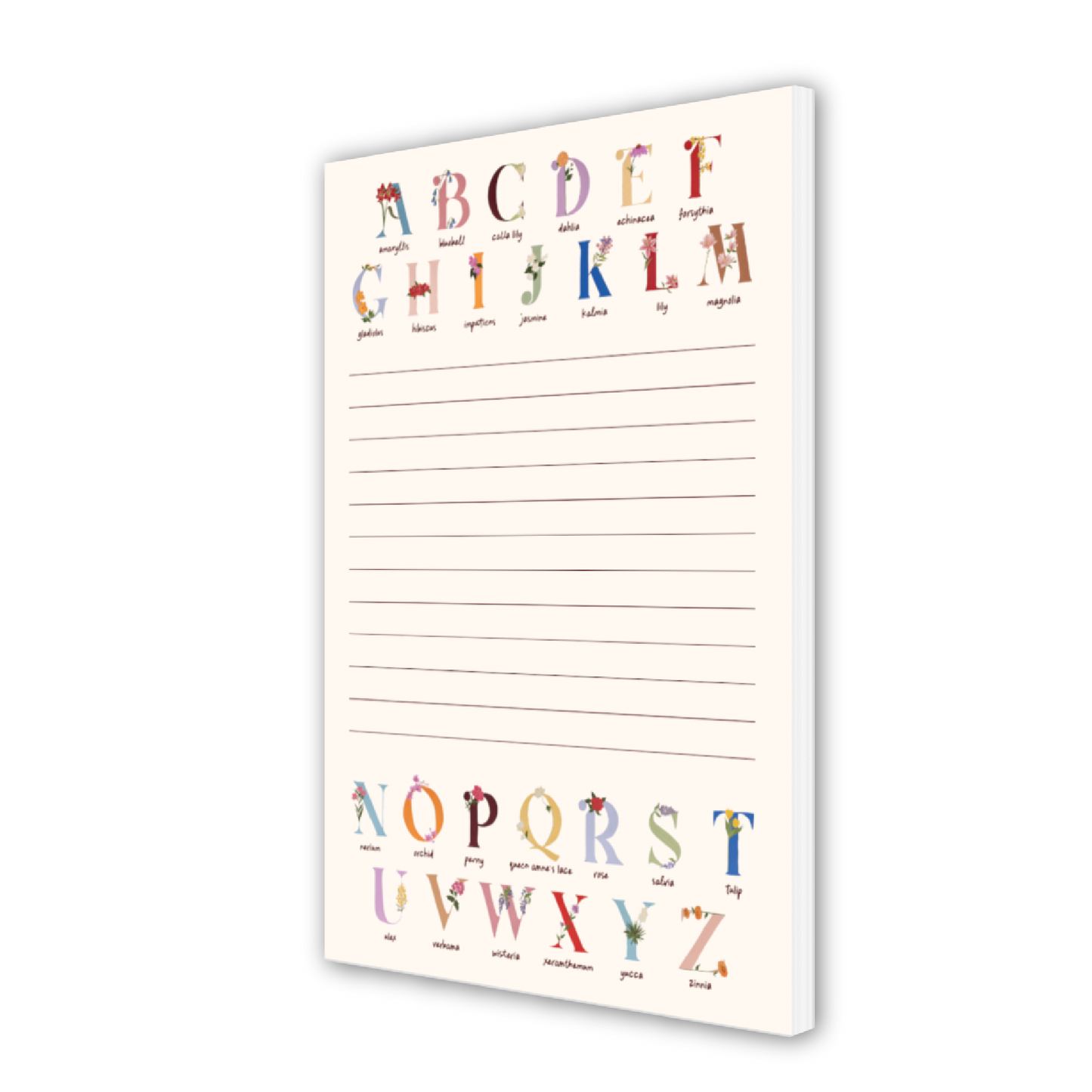 Floral Alphabet Notepad