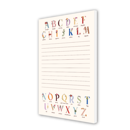 Floral Alphabet Notepad