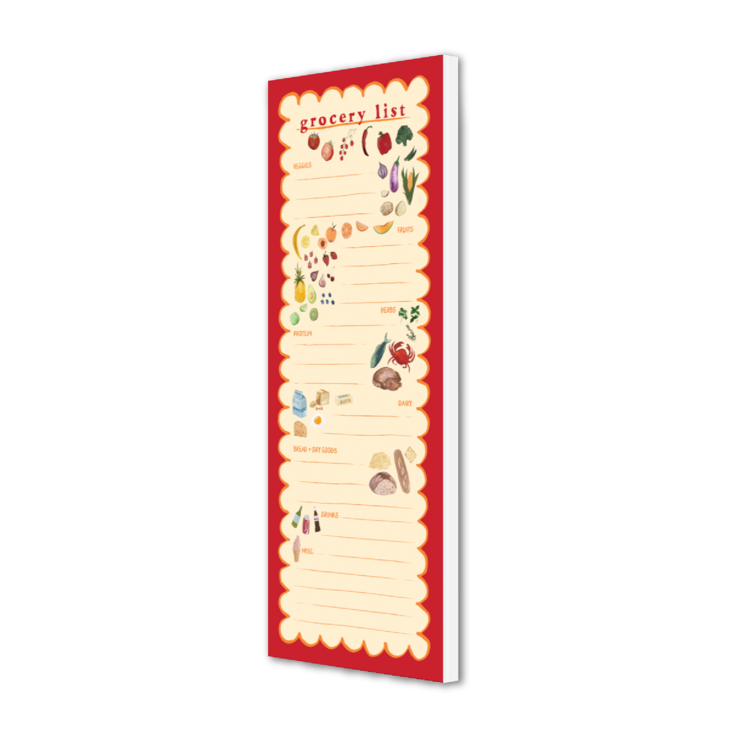 Foodie Illustrations Grocery List Notepad