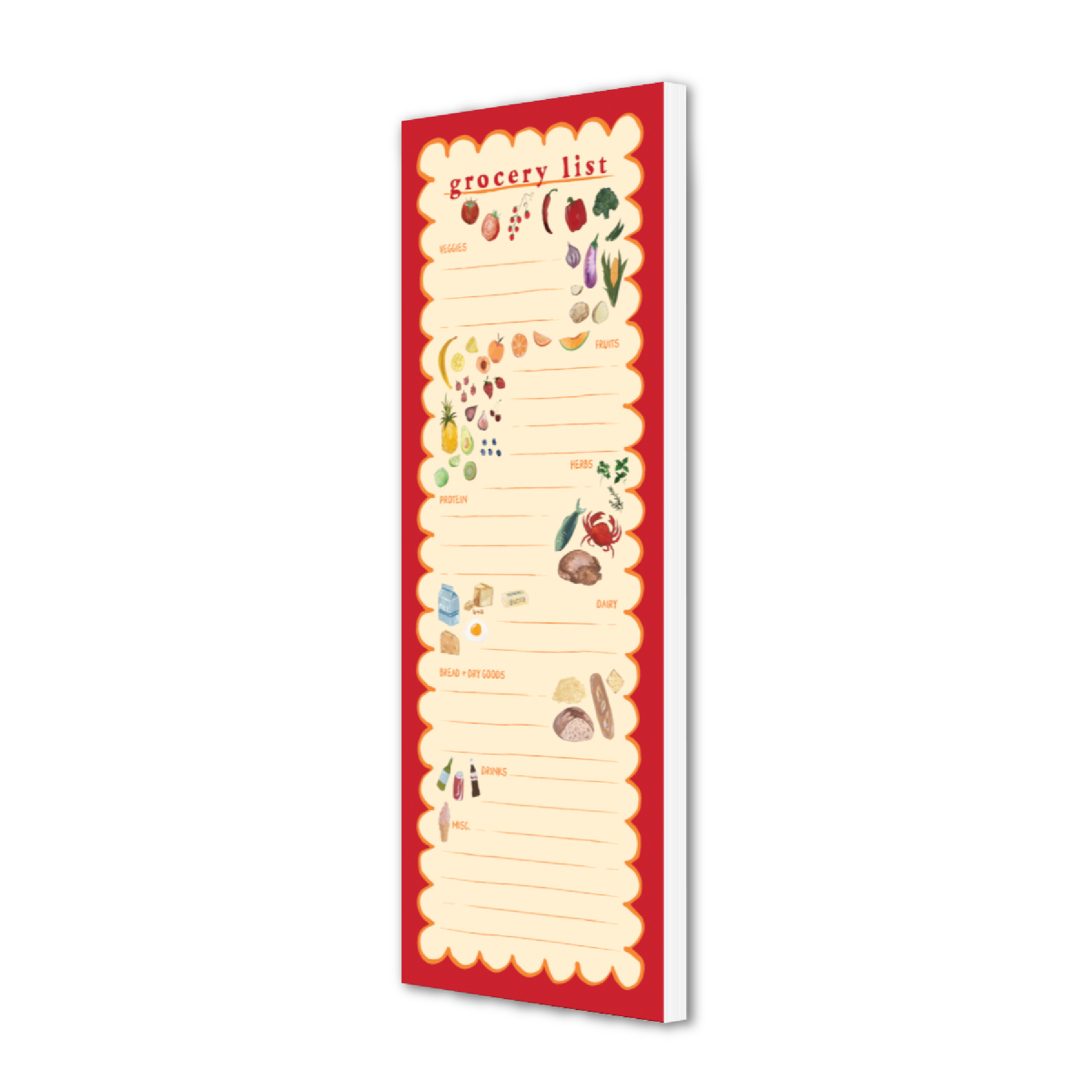 Foodie Illustrations Grocery List Notepad