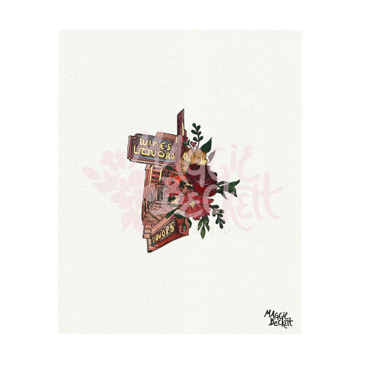NYC Wines + Liquors Sign Art Print