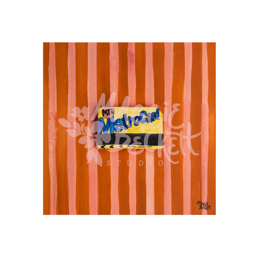 NYC Metrocard and Stripes Art Print