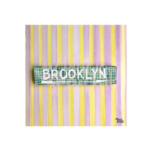 NYC Brooklyn Subway Tile and Stripes Art Print