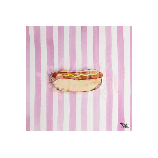 NYC Hot Dog and Stripes Art Print