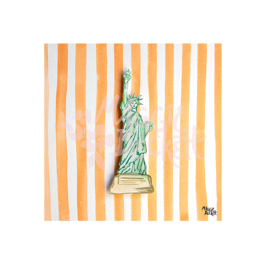 NYC Statue of Liberty and Stripes Art Print