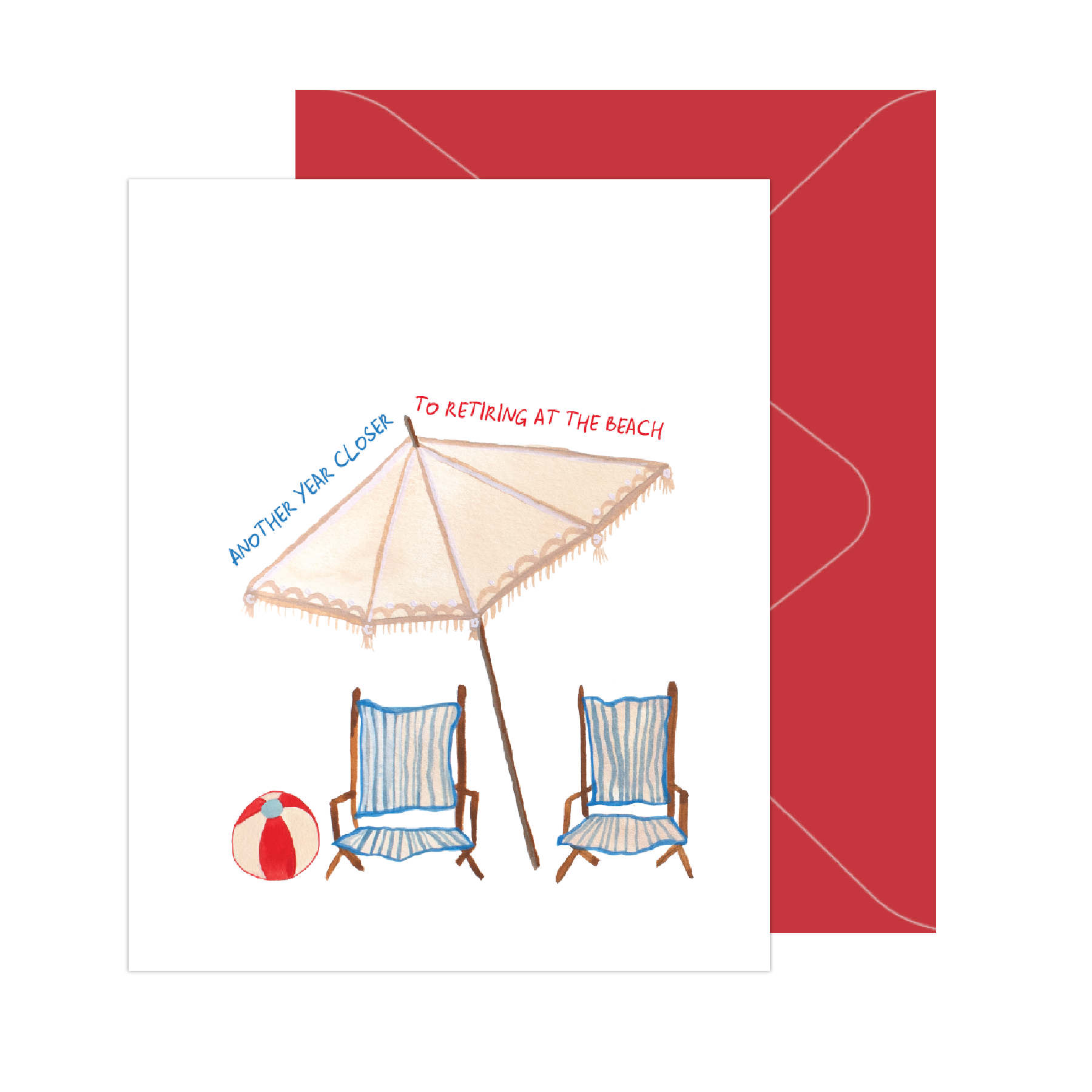 One Year Closer to Retiring at the Beach Birthday Card