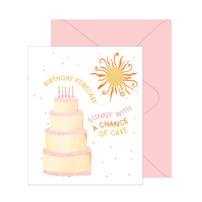 Sunny With a Chance of Cake Birthday Card