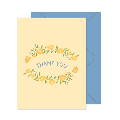 Yellow Flowers Thank You Card