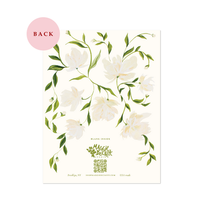 Cream Flower Pattern Thank You Card