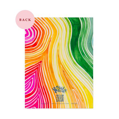 Neon Rainbow Wave Thank You Card