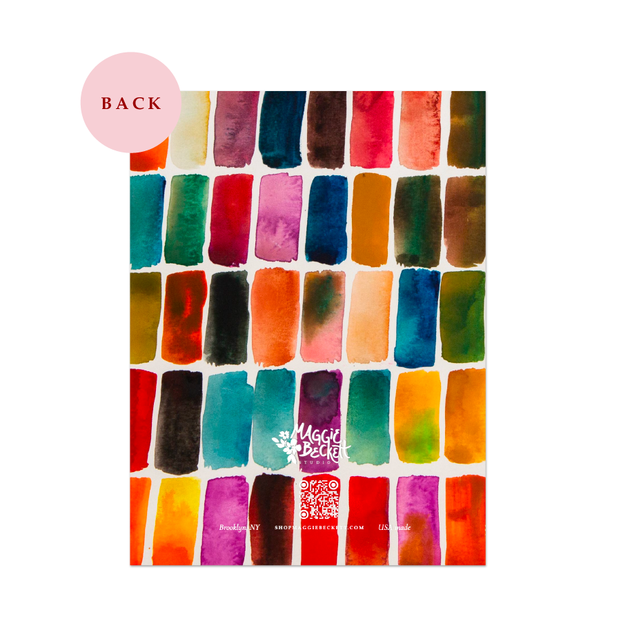 Watercolor Color Block Thank You Card