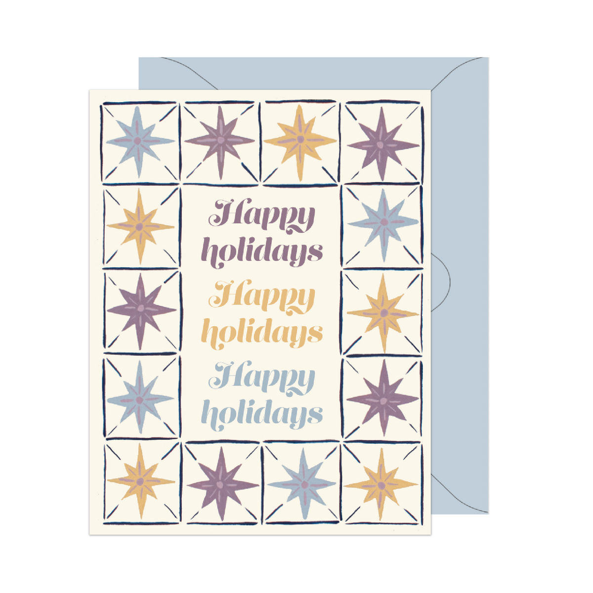 Starry Blue Happy Holidays Card